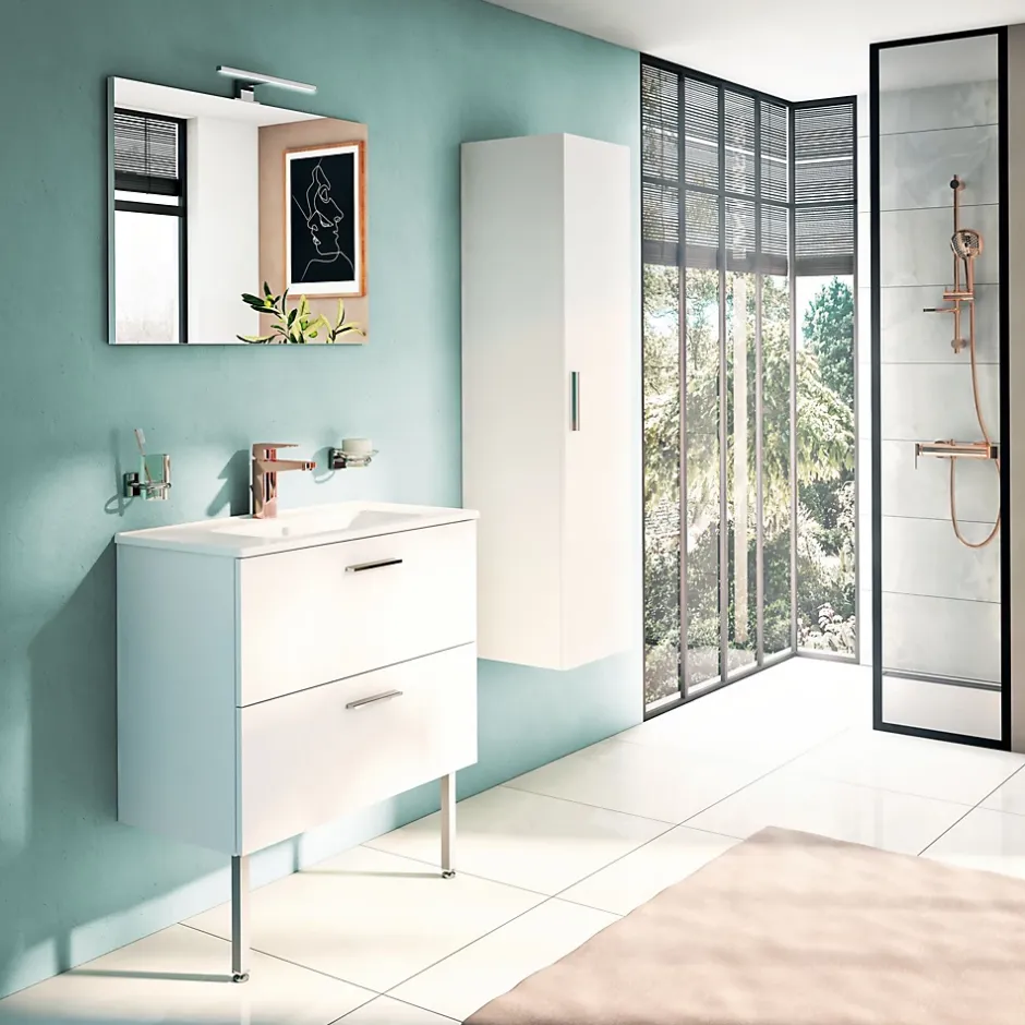 Vitra Bliss set de douche Cuivre (douchette, flexible et barre)* Colonne De Douche Sans Robinetterie