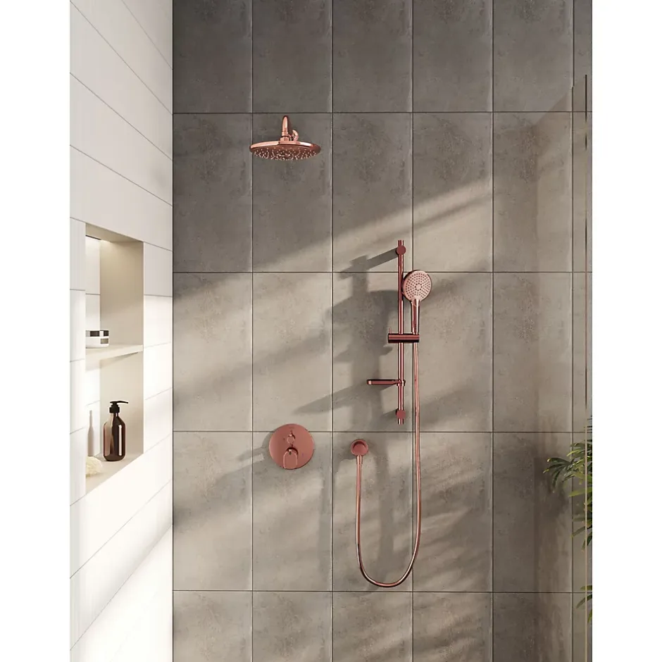 Vitra Bliss set de douche Cuivre (douchette, flexible et barre)* Colonne De Douche Sans Robinetterie