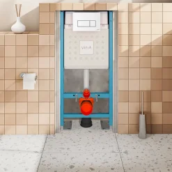 Vitra Pack WC Mia suspendu cuvette carénée fixations invisibles et bati support autoportant avec plaque Blanche* Wc Suspendu