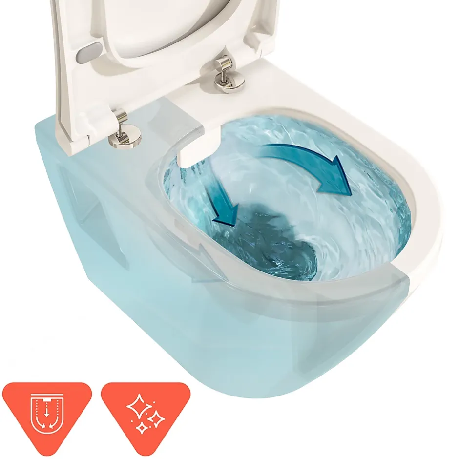 Vitra Pack WC S50 suspendu sans bride abattant fermeture douce 3/6L 7740B0036037* Wc Suspendu