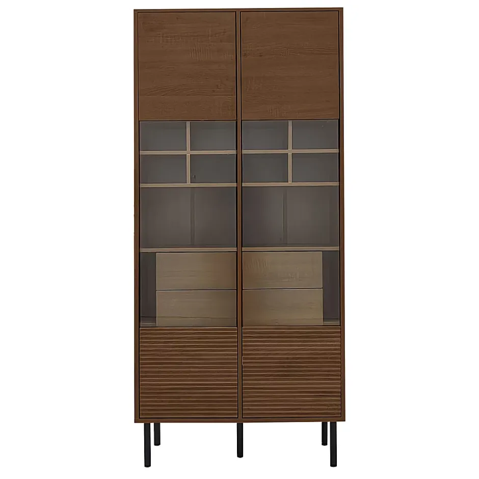 ProximaX Vitrine multibranches avec façade en verre, étagères à plusieurs niveaux et tiroir dissimulé, pour salle de bain, salon ou bureau* Meuble Wc