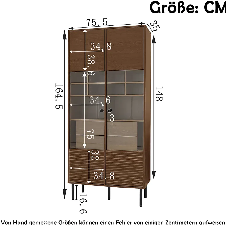 ProximaX Vitrine multibranches avec façade en verre, étagères à plusieurs niveaux et tiroir dissimulé, pour salle de bain, salon ou bureau* Meuble Wc