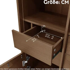 ProximaX Vitrine multibranches avec façade en verre, étagères à plusieurs niveaux et tiroir dissimulé, pour salle de bain, salon ou bureau* Meuble Wc