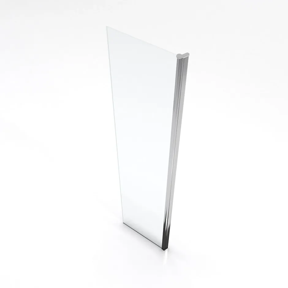 Aurlane Volet pivotant pour paroi de douche fixe - 40x200cm - Verre transparent 6mm - Profile Chromé