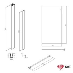 Swiss Aqua Technologies Walk-in 110x200cm Paroi en verre Crystal Glass 8 mm anticalcaire, avec bras et profilés Laiton (SATBWI110PRMO)