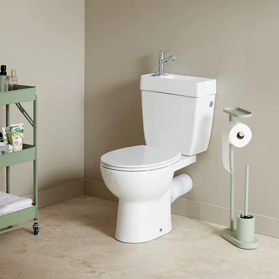 Planète Bain WC à poser avec lave-mains intégré sans bride sortie horizontale - Manila duo* Wc À Poser