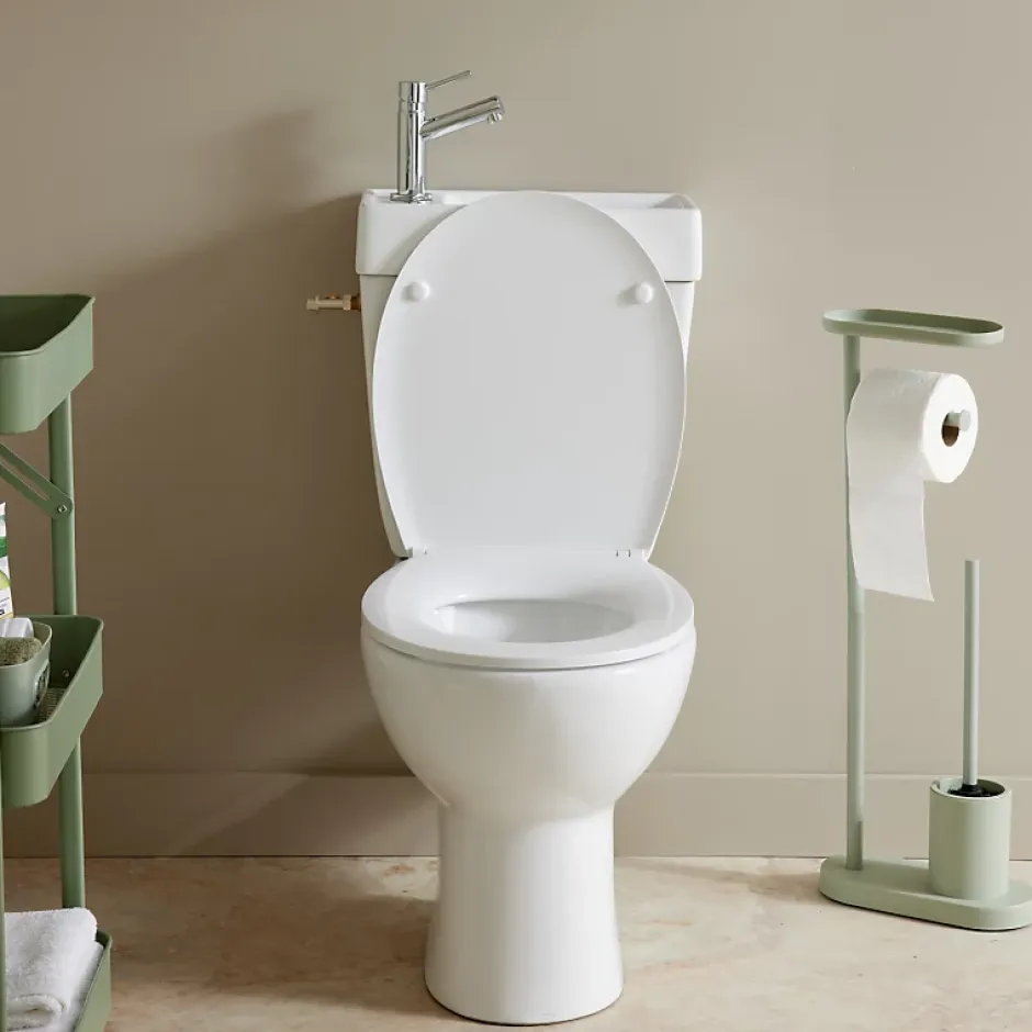 Planète Bain WC à poser avec lave-mains intégré sans bride sortie horizontale - Manila duo* Wc À Poser