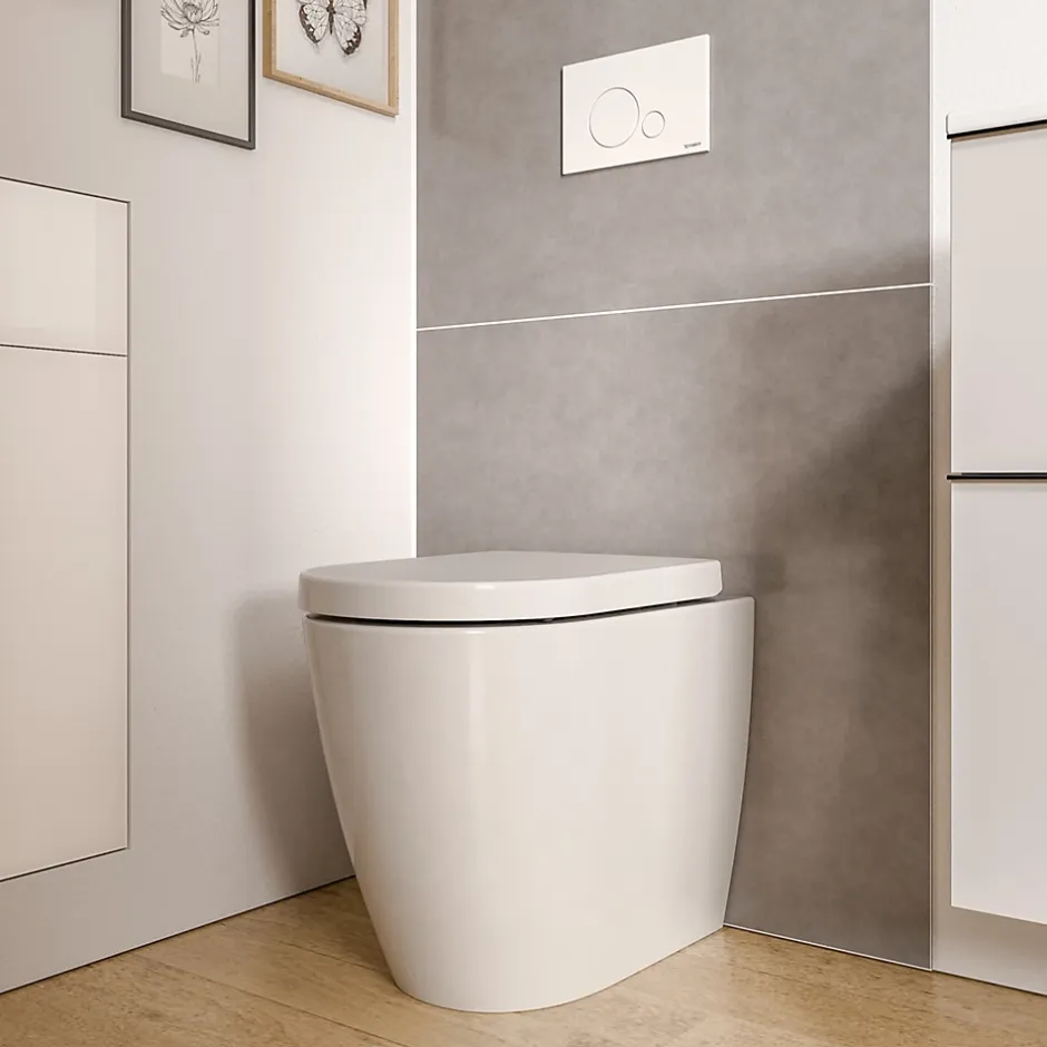 Bernstein WC à poser Blanc brillant 36x54x42cm (LxPxH) sans rebord, abattant fermeture progressive + soft-close - VIREO* Wc À Poser