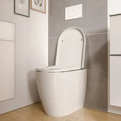 Bernstein WC à poser Blanc brillant 36x54x42cm (LxPxH) sans rebord, abattant fermeture progressive + soft-close - VIREO* Wc À Poser
