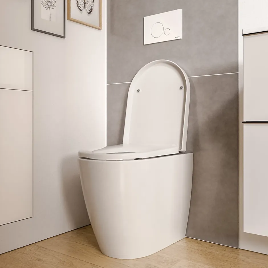 Bernstein WC à poser Blanc brillant 36x54x42cm (LxPxH) sans rebord, abattant fermeture progressive + soft-close - VIREO* Wc À Poser