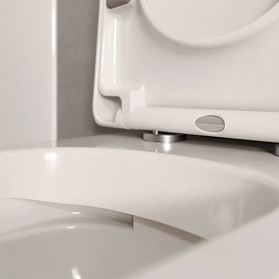 Bernstein WC à poser Blanc brillant 36x54x42cm (LxPxH) sans rebord, abattant fermeture progressive + soft-close - VIREO* Wc À Poser