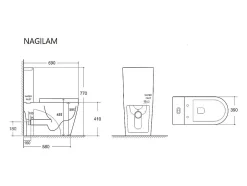Vente-unique WC à poser blanc brillant en céramique - Evacuation horizontale - NAGILAM* Wc À Poser