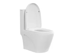 Vente-unique WC à poser blanc mat en céramique - Evacuation horizontale - NAGILAM