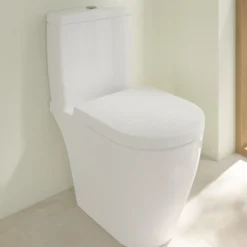 Villeroy & Boch WC à poser compact sans bride sortie horizontale VILLEROY ET BOCH Avento avec abattant frein de chute + Nettoyant