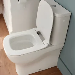 Jacob Delafon WC à poser compact sans bride sortie universelle avec abattant extra-plat, déclipsable et frein de chute