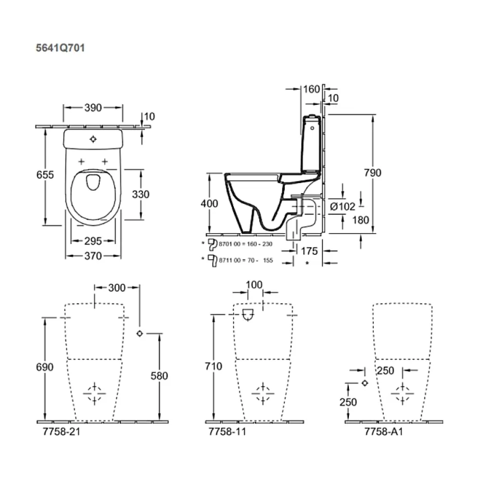 Villeroy & Boch WC à poser compact sans bride sortie horizontale VILLEROY ET BOCH Avento avec abattant frein de chute et SlimSeat + Nettoyant