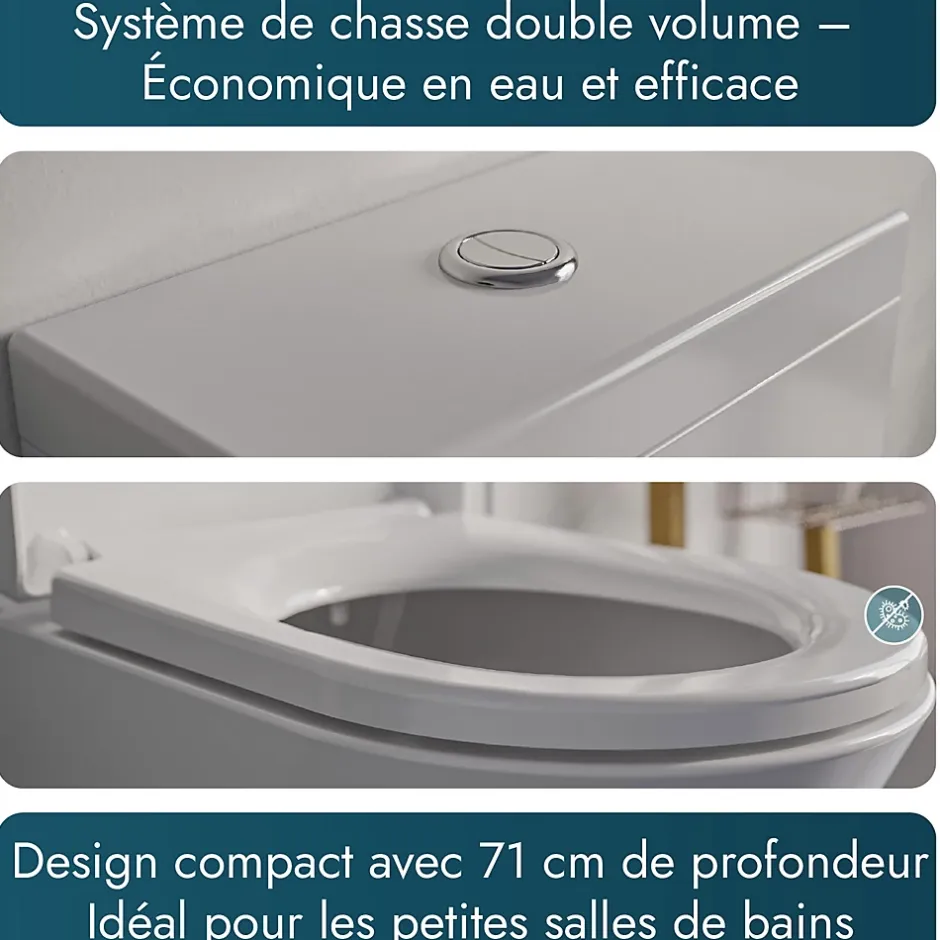 Bernstein WC à poser CT1099 - arrivée d'eau en haut - avec abattant Soft-Close