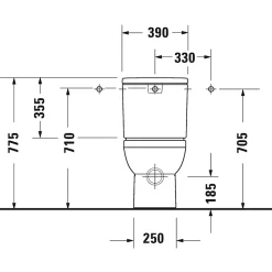 Duravit WC à poser No.1 avec abattant frein de chute + nettoyant