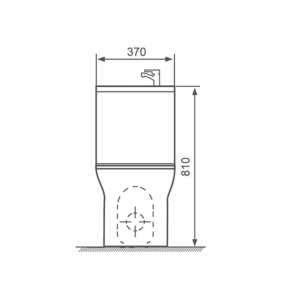 Rue Du Bain WC à Poser Monobloc avec Lave main intégré 37x70 cm Céramique - Modène* Wc À Poser