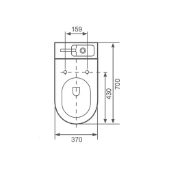 Rue Du Bain WC à Poser Monobloc avec Lave main intégré 37x70 cm Céramique - Modène* Wc À Poser