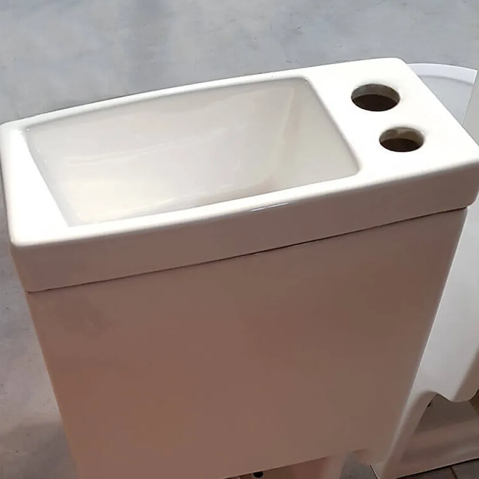Rue Du Bain WC à Poser Monobloc avec Lave main intégré Céramique 39x68cm - Creativ* Wc À Poser