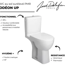 Jacob Delafon WC à poser PMR Odéon up + abattant* Wc À Poser