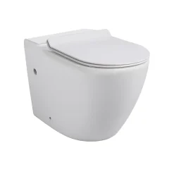 Ceramia WC à poser sans bride en céramique avec abattant SoftClose + réservoir de chasse, alimentation latérale, blanc (CEPX030RREXVP)