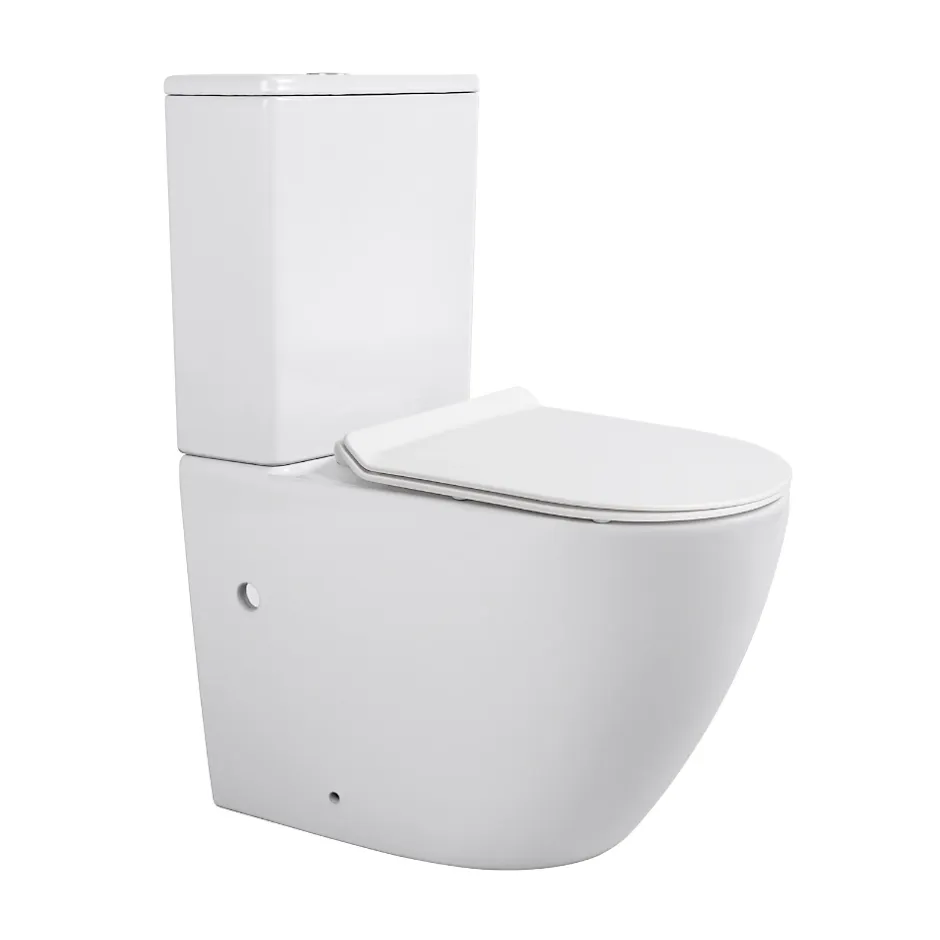 Ceramia WC à poser sans bride en céramique + abattant SoftClose + réservoir de chasse, alimentation par le bas, blanc (CEPX030RREXVPBI)