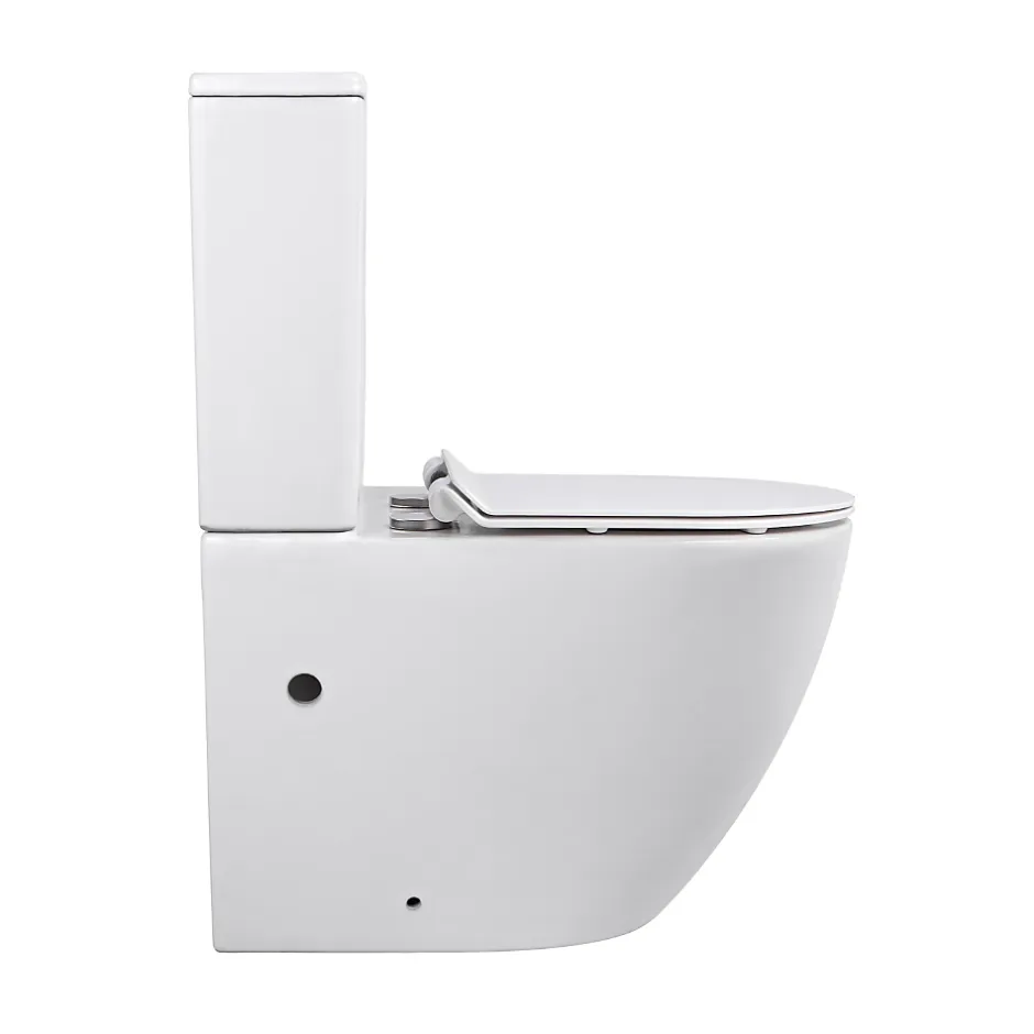 Ceramia WC à poser sans bride en céramique + abattant SoftClose + réservoir de chasse, alimentation par le bas, blanc (CEPX030RREXVPBI)