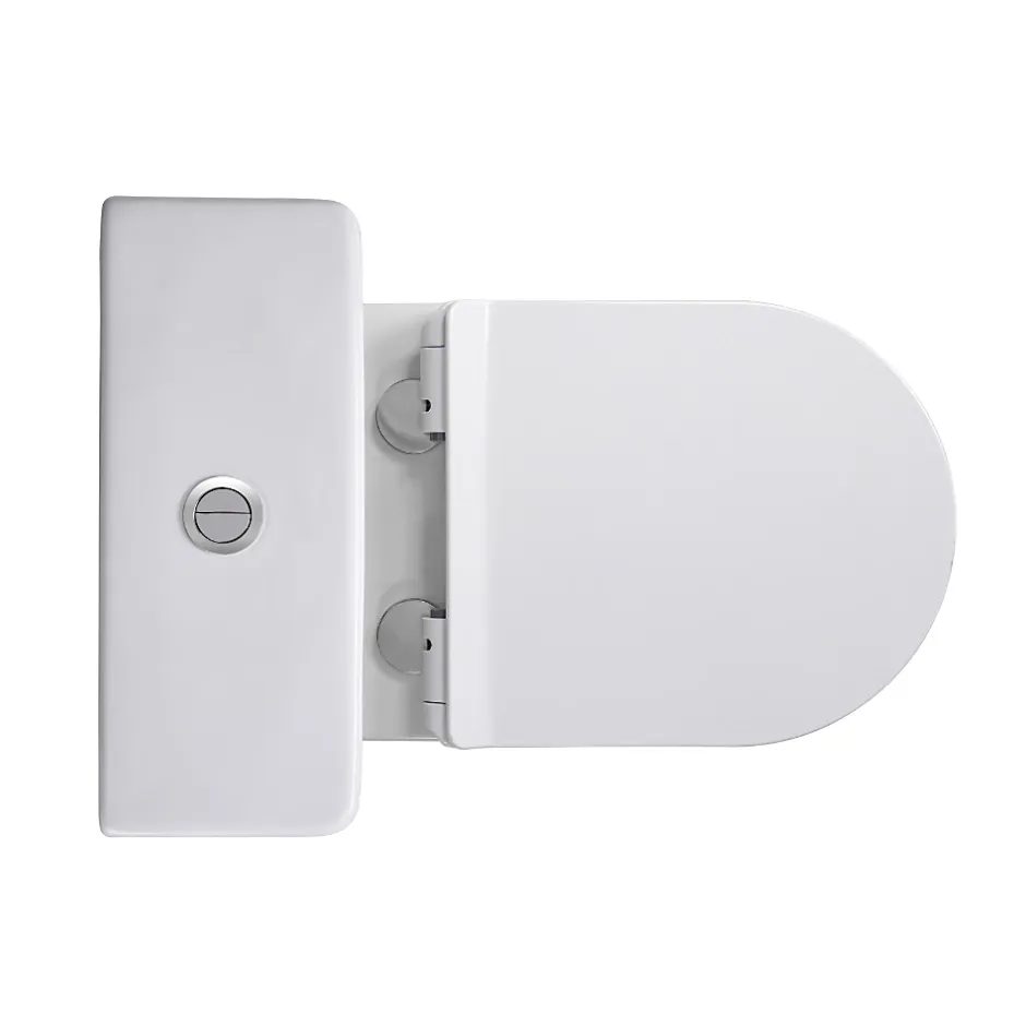 Ceramia WC à poser sans bride en céramique + abattant SoftClose + réservoir de chasse, alimentation par le bas, blanc (CEPX030RREXVPBI)