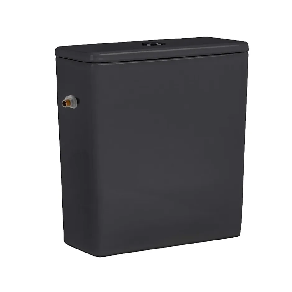 Ceramia WC à poser sans bride en céramique avec abattant SoftClose + réservoir de chasse, alimentation latérale, noir (CEPX030RREXVPBKM)* Wc À Poser