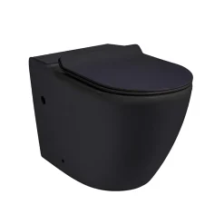 Ceramia WC à poser sans bride en céramique avec abattant SoftClose + réservoir de chasse, alimentation latérale, noir (CEPX030RREXVPBKM)* Wc À Poser