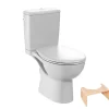 Jacob Delafon WC à poser sans bride sortie horizontale Gaspard avec abattant frein de chute déclipsable + Tabouret bois* Wc À Poser