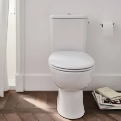 Jacob Delafon WC à poser sans bride sortie horizontale Gaspard avec abattant frein de chute déclipsable + Tabouret bois* Wc À Poser