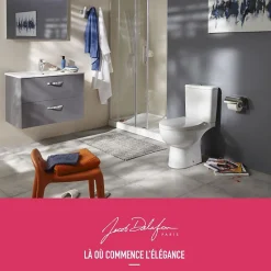 Jacob Delafon WC à poser sans bride sortie horizontale Patio avec abattant standard* Wc À Poser