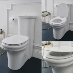 Jacob Delafon WC à poser sans bride sortie universelle Cléo 1889 avec abattant extra-plat frein de chute* Wc À Poser