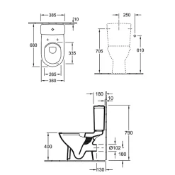 Villeroy & Boch WC à poser sans bride sortie horizontale O.novo Directflush avec abattant frein de chute + nettoyant