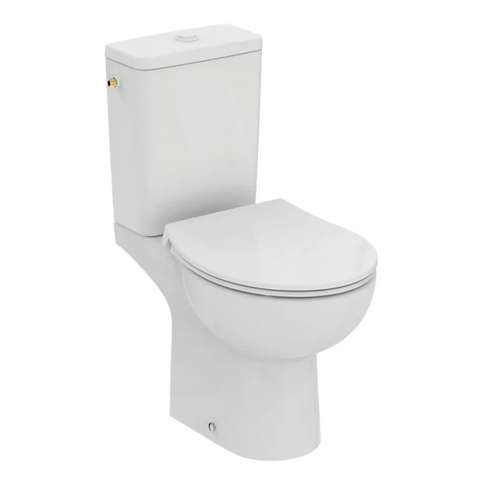 Ideal Standard WC à poser sans bride sortie horizontale TIRSO RimLS+ avec abattant frein de chute