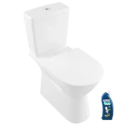 Villeroy & Boch WC à poser sans bride surélevé sortie horizontale O.novo avec abattant frein de chute + Nettoyant* Wc À Poser