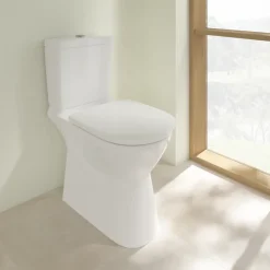 Villeroy & Boch WC à poser sans bride surélevé sortie horizontale O.novo avec abattant frein de chute + Nettoyant* Wc À Poser