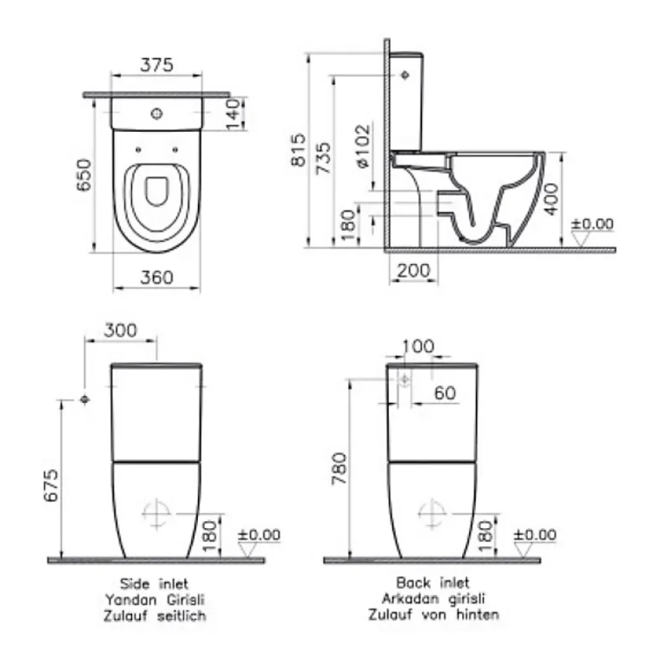 Vitra WC à poser sans bride Sento + abattant slim frein de chute blanc* Wc À Poser