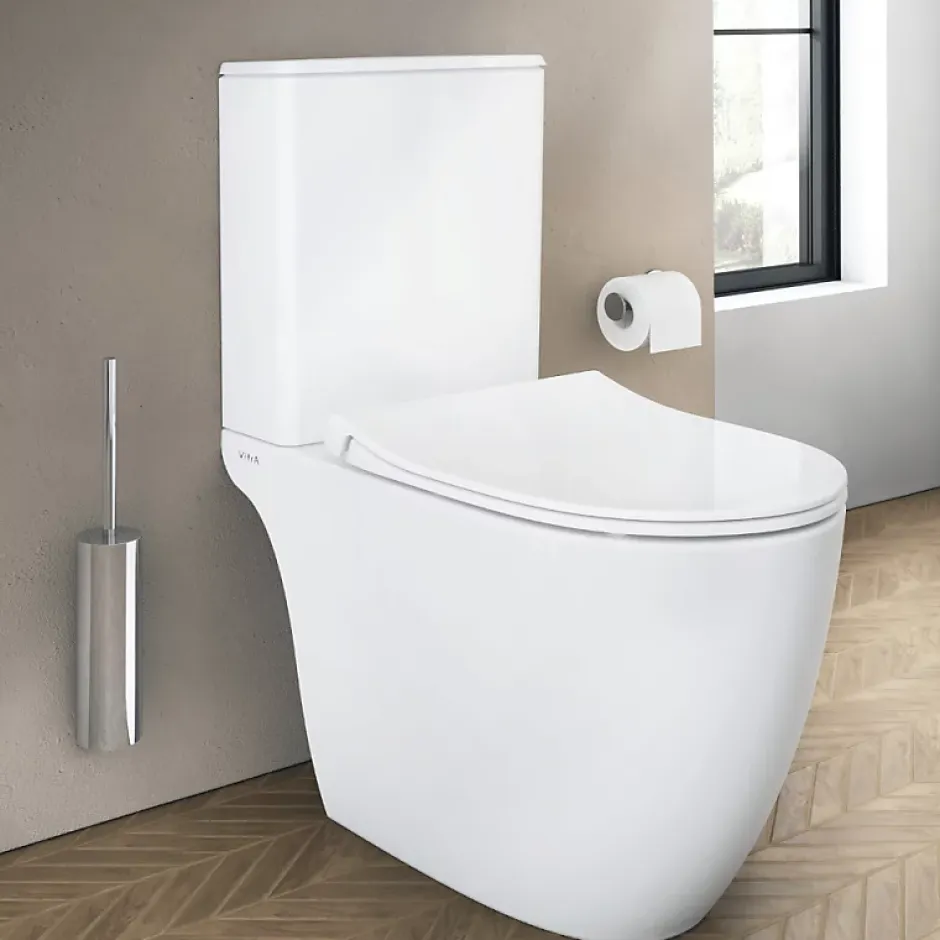 Vitra WC à poser sans bride Sento + abattant slim frein de chute blanc* Wc À Poser