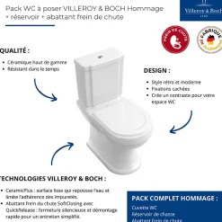 Villeroy & Boch WC à poser VILLEROY ET BOCH Hommage + abattant* Wc À Poser