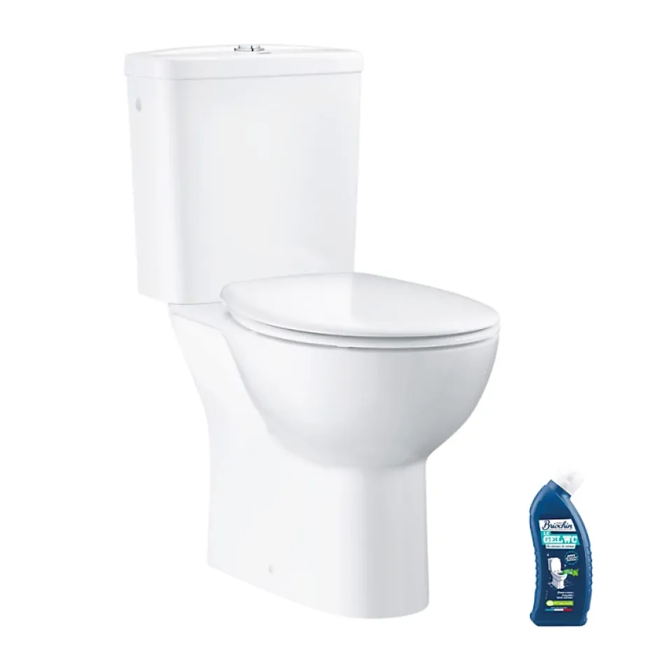 Grohe WC au sol Bau Ceramic avec abattant déclipsable + Briochin