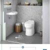 Watermatic WC au sol Sanibroyeur à relevage intégrée cuvette compacte 54,5x36 raccordement 1 lave-mains inclus W30SP Silence blanc