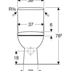Geberit WC au sol sans bride SH Renova + abattant fermeture ralentie et déclipsable* Wc À Poser
