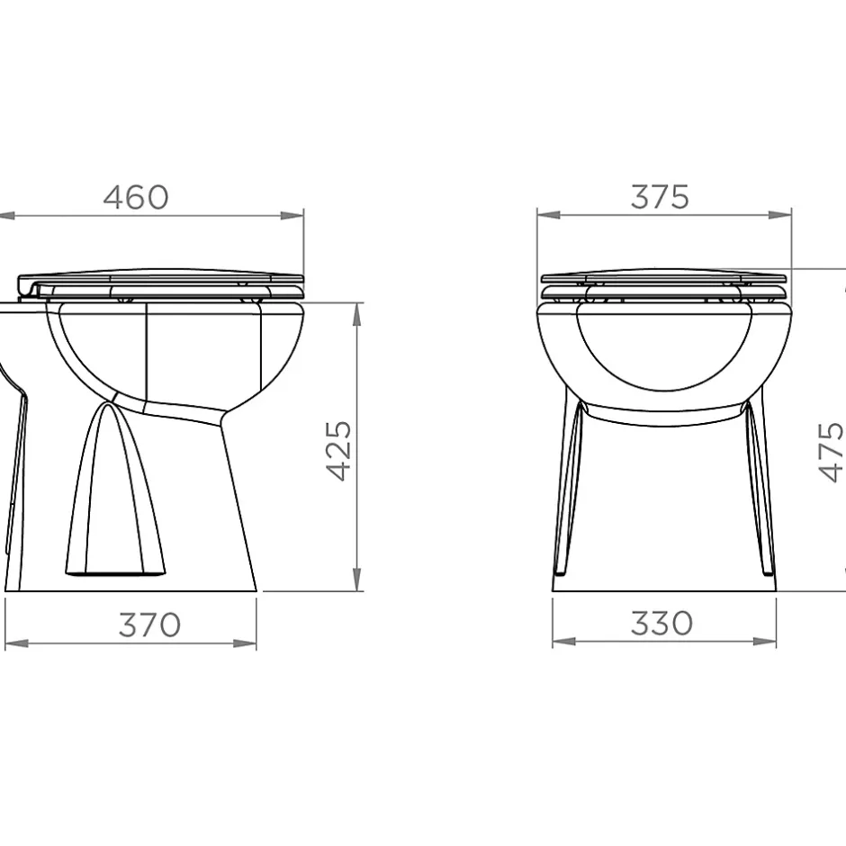 Setsan C WC broyeur compact puissance 500 W l.3670 x P.500 x H.460 mm* Wc Chimique Et Broyeur