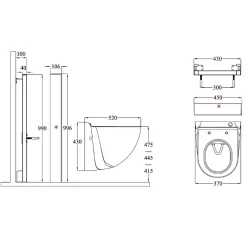 Watermatic WC broyeur suspendu W40SP Silence avec abattant* Wc Chimique Et Broyeur