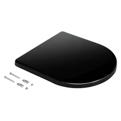 Schulte Wc Déclipsable - Avec Frein De Chute - Lunette Et Couvercle - Duroplast - Noir Mat
