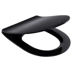 Schulte Wc Déclipsable - Avec Frein De Chute - Lunette Et Couvercle - Duroplast - Noir* Abattant Wc